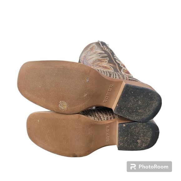 Roper Gold and bronze zebra cowgirl boots - Picture 4 of 5